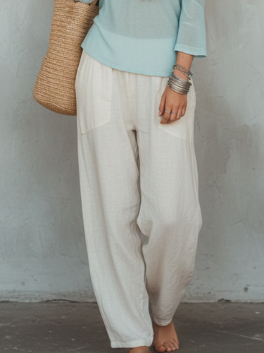 Comfortable Light Blue Knitted Sweater And Wide Leg Pants Set