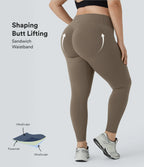 High Waisted Tummy Control Shaping Training Leggings Plus size 2.0