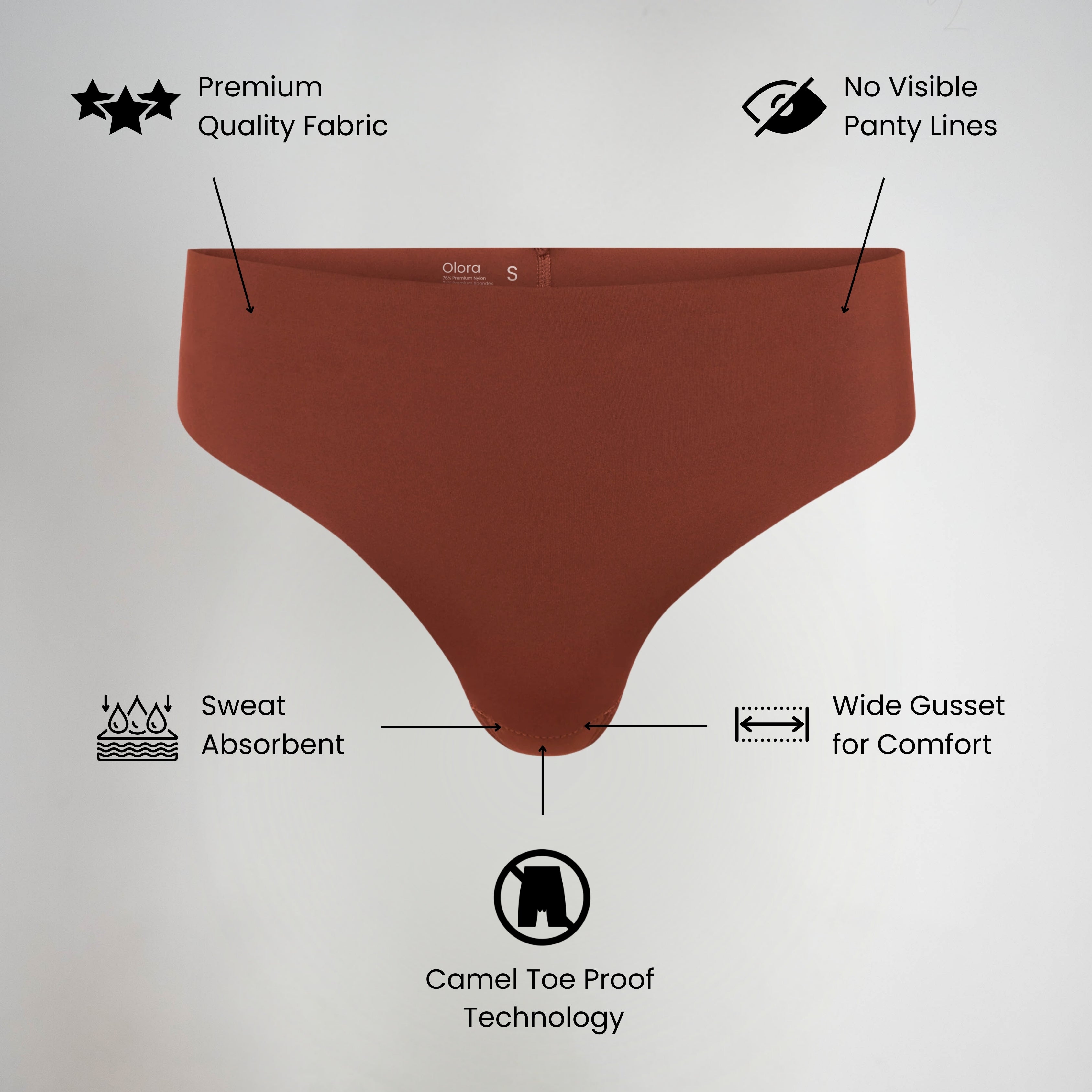 Thandi™ Olora Invisible Camel Toe Thong High Rise