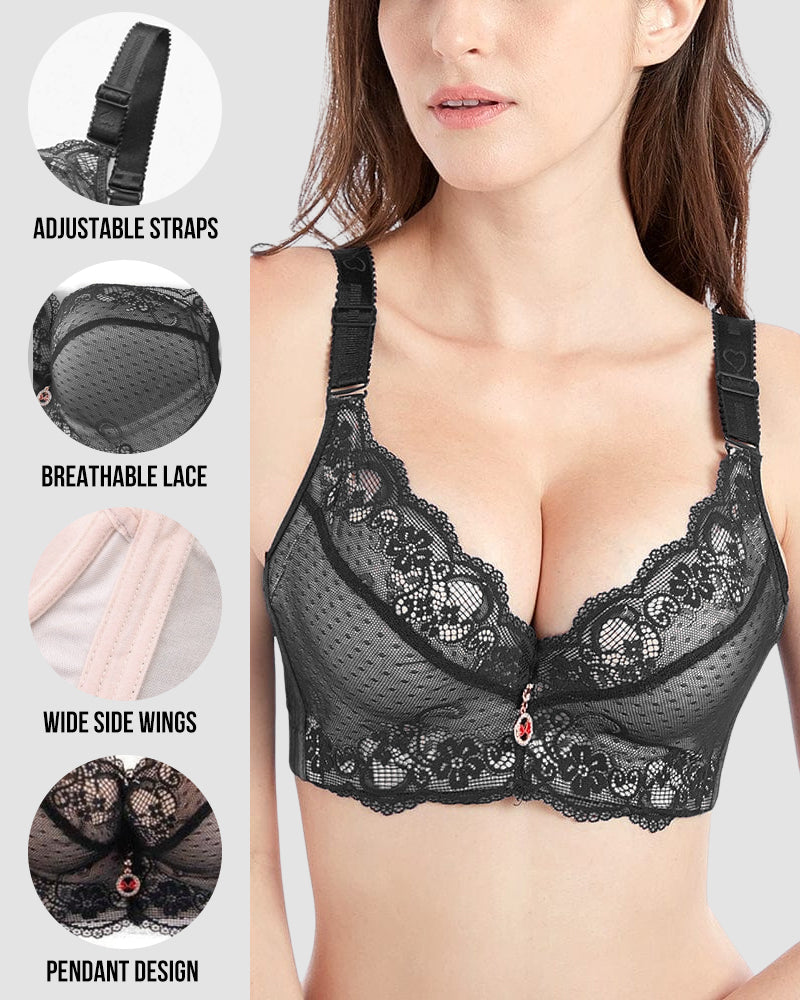Lace Underwire Padded Push Up Bra