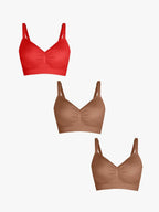 3-Pack Seamless Comfort Removable Pad Everyday Bra Bundle