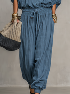 Modern Crinkled Utility Pants Set