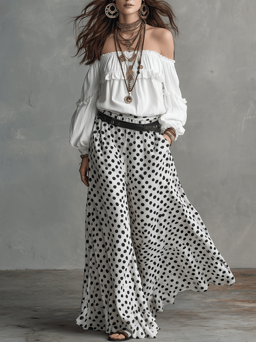 Bohemian Polka Dot Skirt Set