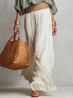 Graceful Draped Top & Maxi Skirt Set
