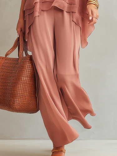 Airy Layered Chiffon Top & Pants Set