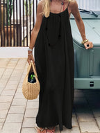 Women's Solid Color Backless Cami Dress