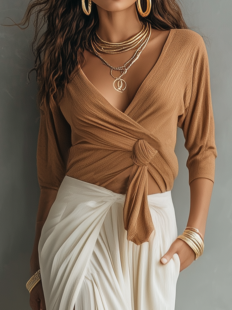 Soft Minimal Knit Skirt Ensemble