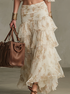 Playful Ruffled Bohemian Skirt Set