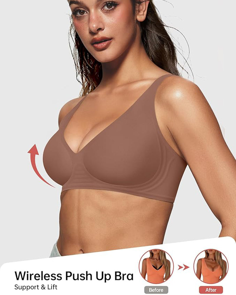 Thandibra™ Seamless Deep V Push-Up Wireless Bra No Underwire No Wires. No Pressure. Just All-Day Comfort.