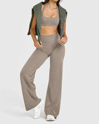 High-Waisted Elastic Wide-Leg Lounge Yoga Pants