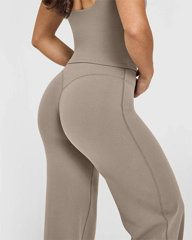High-Waisted Elastic Wide-Leg Lounge Yoga Pants