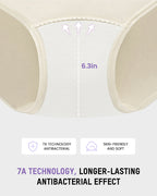 High-Waist Cotton Briefs with Extended Gusset & Antibacterial Lining (4 Pack)