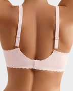 Lace Scalloped Wireless Seamless Push-Up Bra