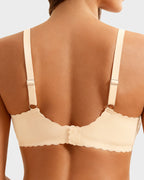 Lace Scalloped Wireless Seamless Push-Up Bra