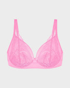 Plus Size Lace Mesh Full-Coverage Underwire Bra