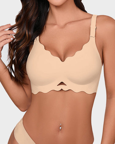 Seamless Wireless Scalloped Edge Jelly Bra