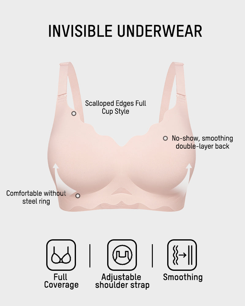 Seamless Wireless Scalloped Edge Jelly Bra