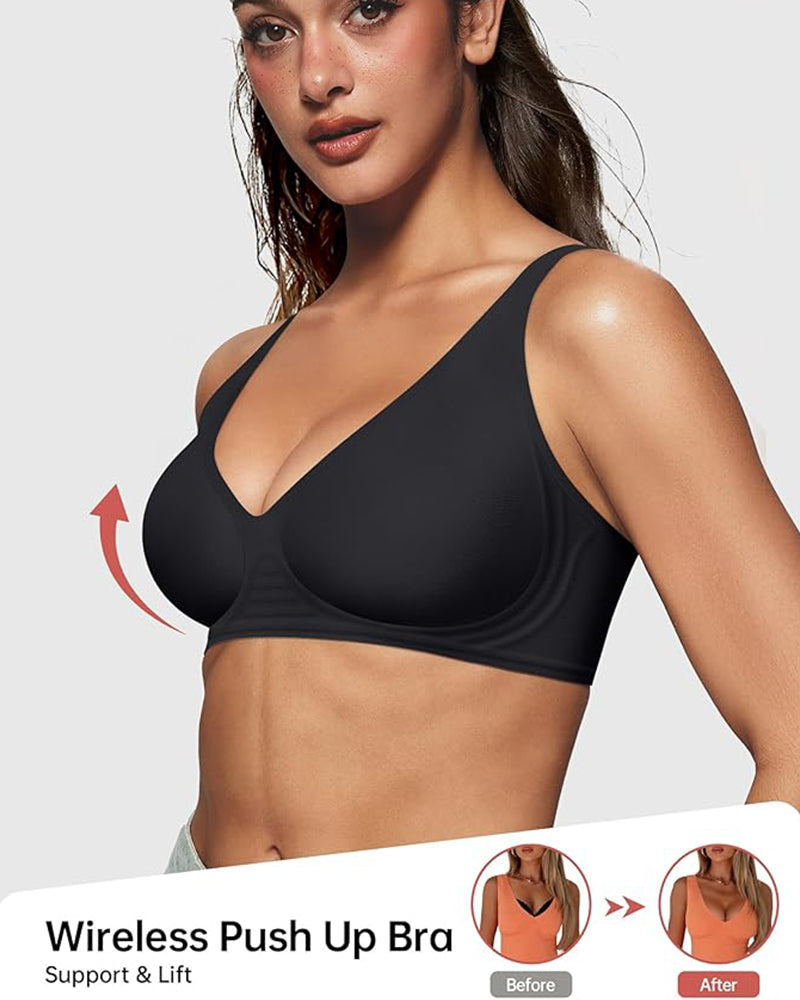 Thandibra™ Seamless Deep V Push-Up Wireless Bra No Underwire No Wires. No Pressure. Just All-Day Comfort.