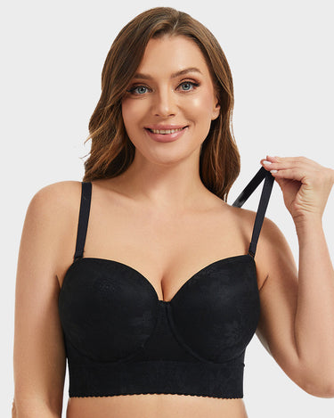 Smooth Lace Longline Strapless Underwire Bra