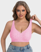 Thandibra™ Wireless Leopard V-Neck Contour Bra No Underwire No Wires. No Pressure. Just All-Day Comfort.