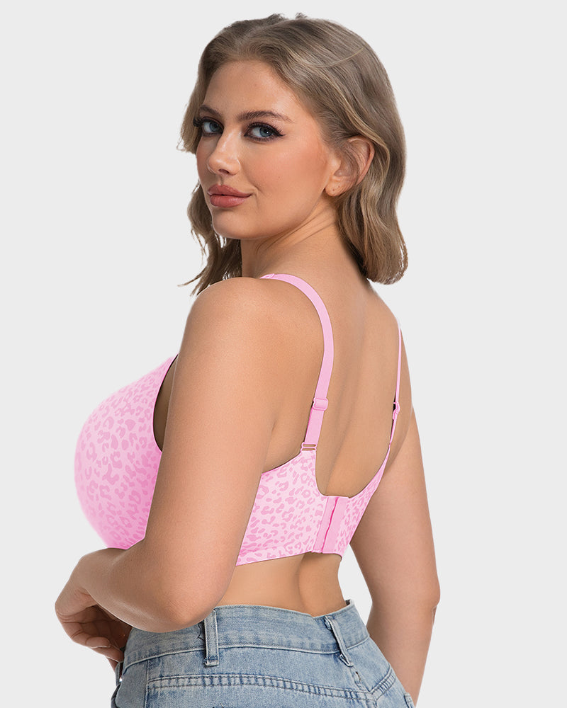 Thandibra™ Wireless Leopard V-Neck Contour Bra No Underwire No Wires. No Pressure. Just All-Day Comfort.