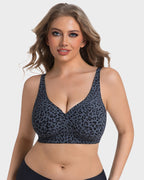 Thandibra™ Wireless Leopard V-Neck Contour Bra No Underwire No Wires. No Pressure. Just All-Day Comfort.