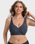 Thandibra™ Wireless Leopard V-Neck Contour Bra No Underwire No Wires. No Pressure. Just All-Day Comfort.