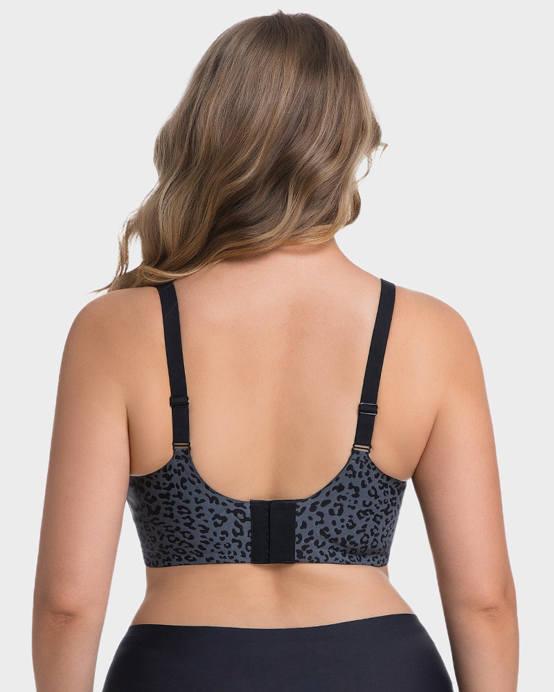 Thandibra™ Wireless Leopard V-Neck Contour Bra No Underwire No Wires. No Pressure. Just All-Day Comfort.
