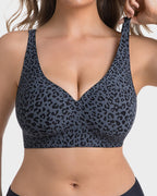 Thandibra™ Wireless Leopard V-Neck Contour Bra No Underwire No Wires. No Pressure. Just All-Day Comfort.
