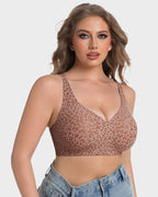 Thandibra™ Wireless Leopard V-Neck Contour Bra No Underwire No Wires. No Pressure. Just All-Day Comfort.