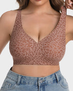 Thandibra™ Wireless Leopard V-Neck Contour Bra No Underwire No Wires. No Pressure. Just All-Day Comfort.