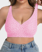 Thandibra™ Wireless Leopard V-Neck Contour Bra No Underwire No Wires. No Pressure. Just All-Day Comfort.