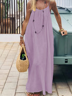Women's Solid Color Backless Cami Dress
