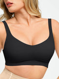 Seamless Push-Up V-Neck Wide-Strap Bras