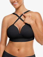 Seamless Push-Up V-Neck Wide-Strap Bras
