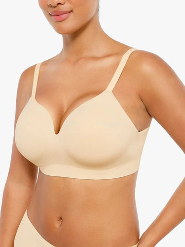 Seamless Push-Up V-Neck Wide-Strap Bras