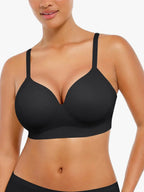 Seamless Push-Up V-Neck Wide-Strap Bras