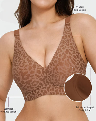 Thandi™ Super Firming Leopard Print Jelly Bra | Women Wire free Bras No More Sagging Breas Just All-Day Comfortts