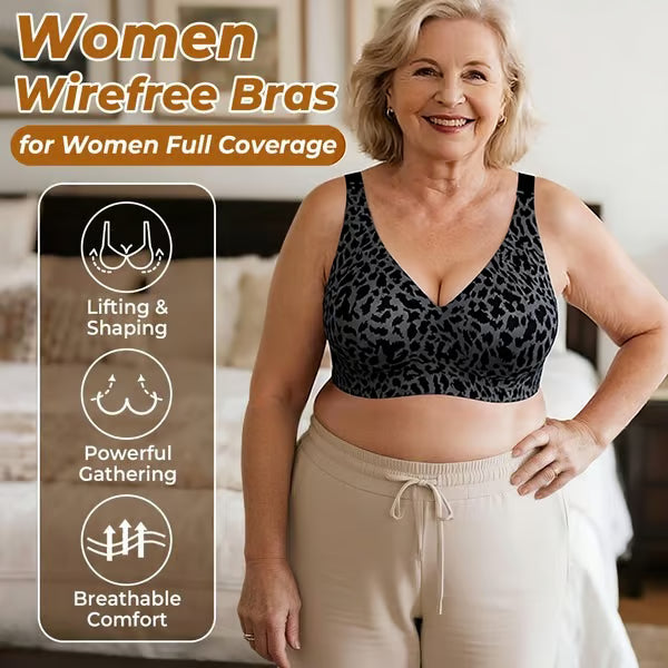 Thandi™ Super Firming Leopard Print Jelly Bra | Women Wire free Bras No More Sagging Breas Just All-Day Comfortts