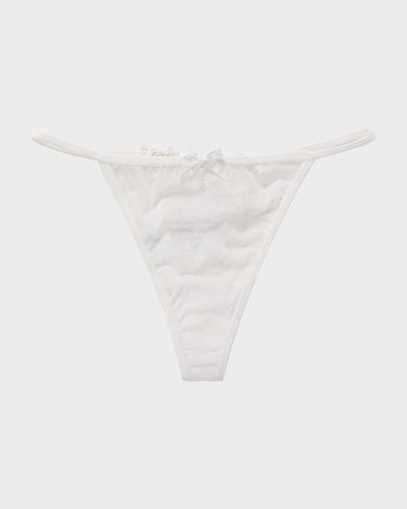 Lace-Trim Mesh V-String Panty
