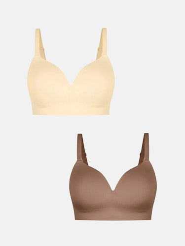 2-Pack ContourLift™ Seamless Wireless Shaping Push Up Bra Bundle