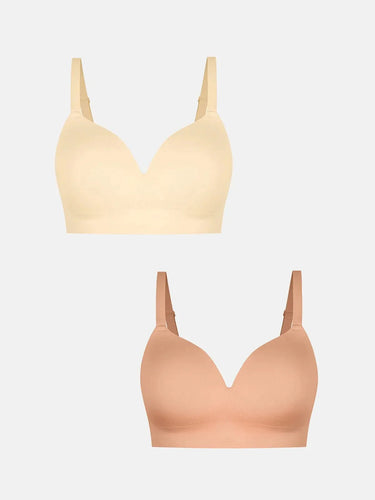 2-Pack ContourLift™ Seamless Wireless Shaping Push Up Bra Bundle