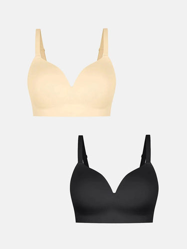 2-Pack ContourLift™ Seamless Wireless Shaping Push Up Bra Bundle