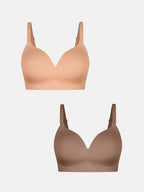 2-Pack ContourLift™ Seamless Wireless Shaping Push Up Bra Bundle