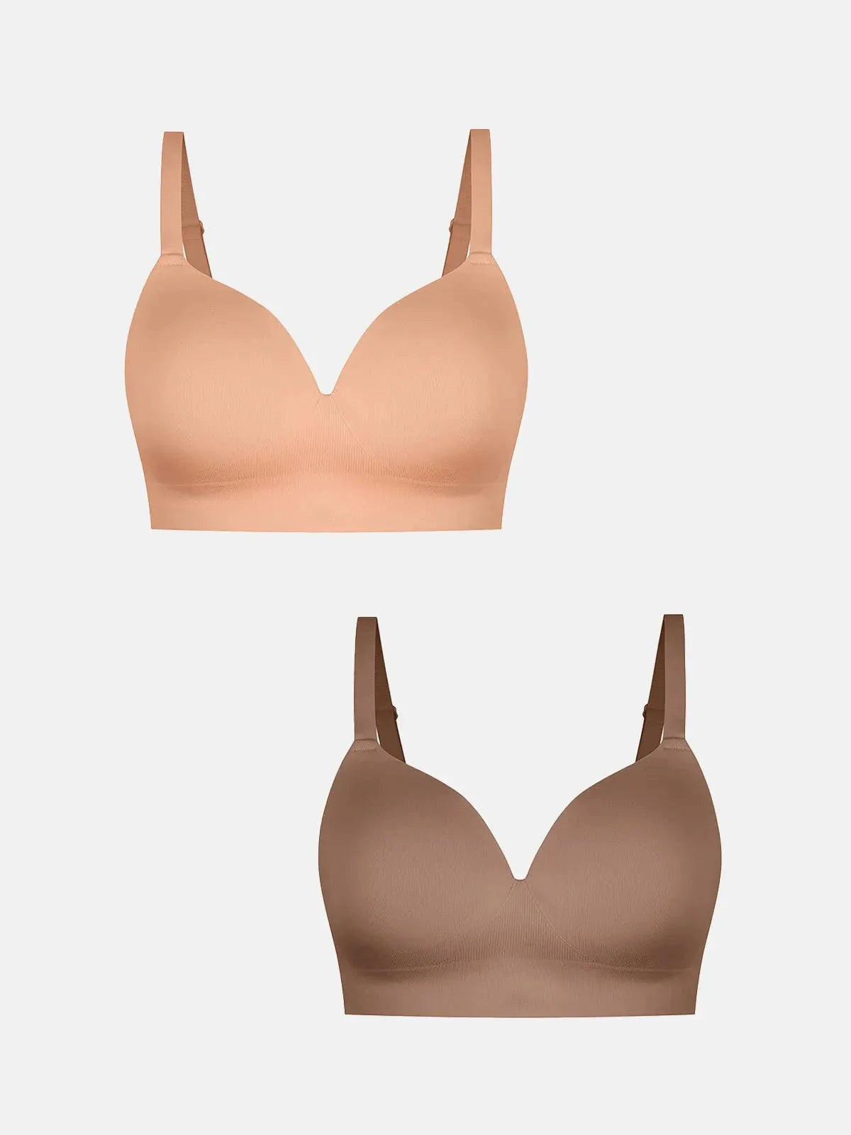 2-Pack ContourLift™ Seamless Wireless Shaping Push Up Bra Bundle
