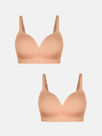 2-Pack ContourLift™ Seamless Wireless Shaping Push Up Bra Bundle