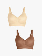 2-Pack Seamless Comfort Removable Pad Everyday Bra Bundle