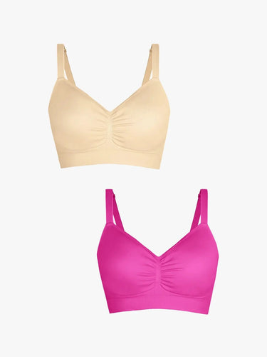 2-Pack Seamless Comfort Removable Pad Everyday Bra Bundle