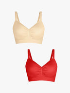 2-Pack Seamless Comfort Removable Pad Everyday Bra Bundle