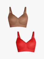2-Pack Seamless Comfort Removable Pad Everyday Bra Bundle